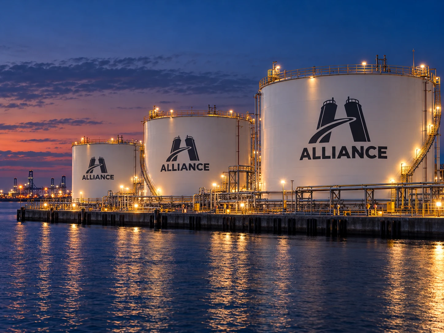 ALLIANCE tank artwork for Houston: illuminated tank farm