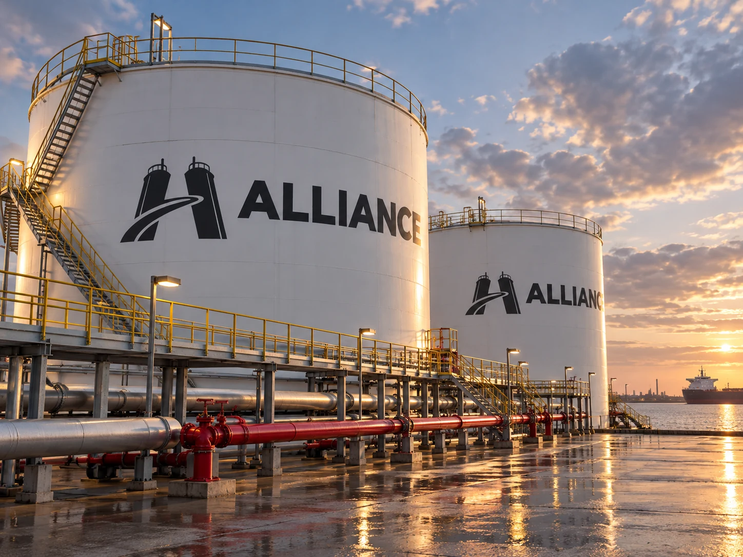 ALLIANCE tank artwork for Houston: tank walkway and firewater lines