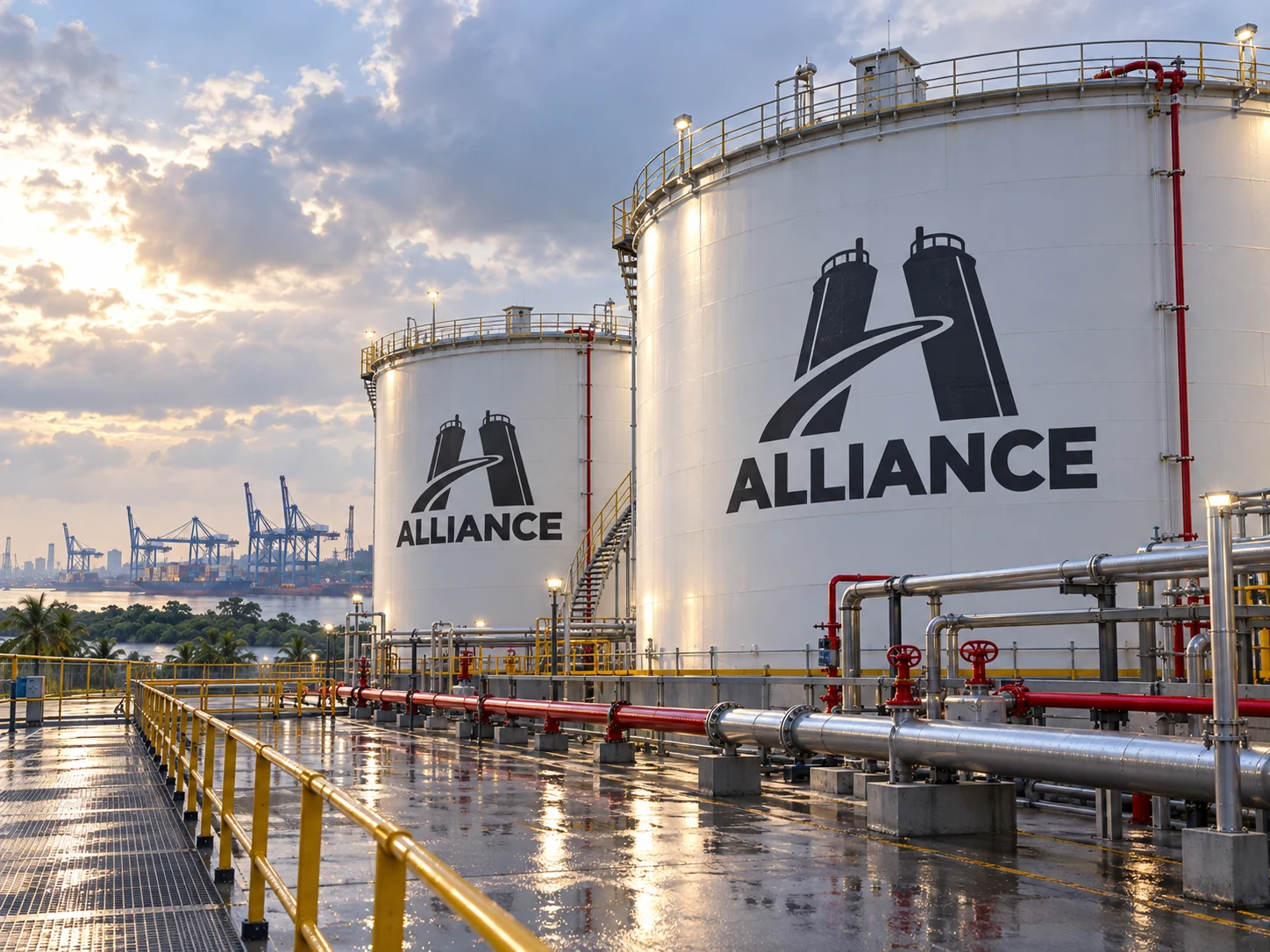 ALLIANCE tank artwork for Jurong: tank walkway and firewater lines