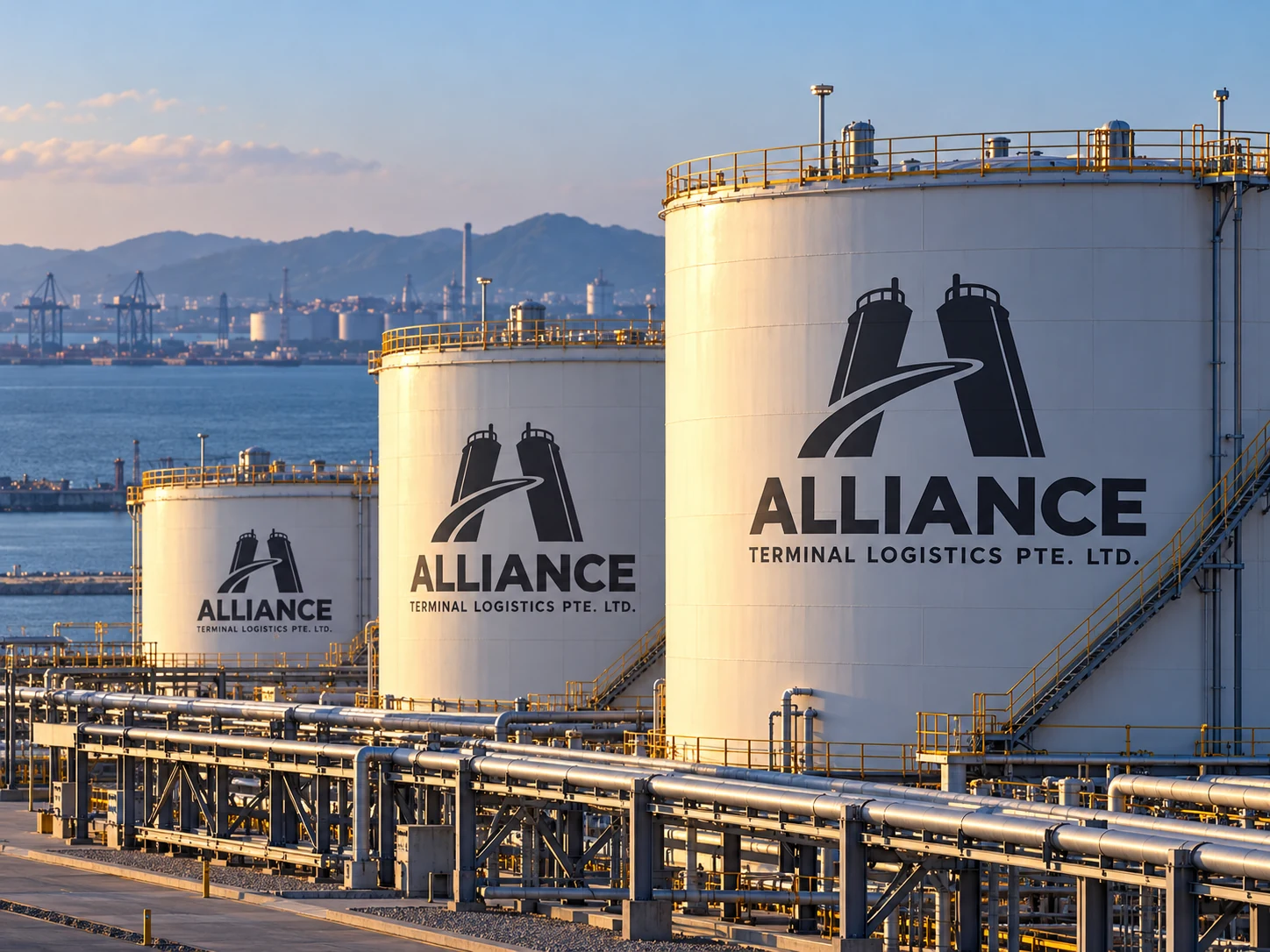 ALLIANCE tank artwork for Qingdao: storage rows and pipe racks