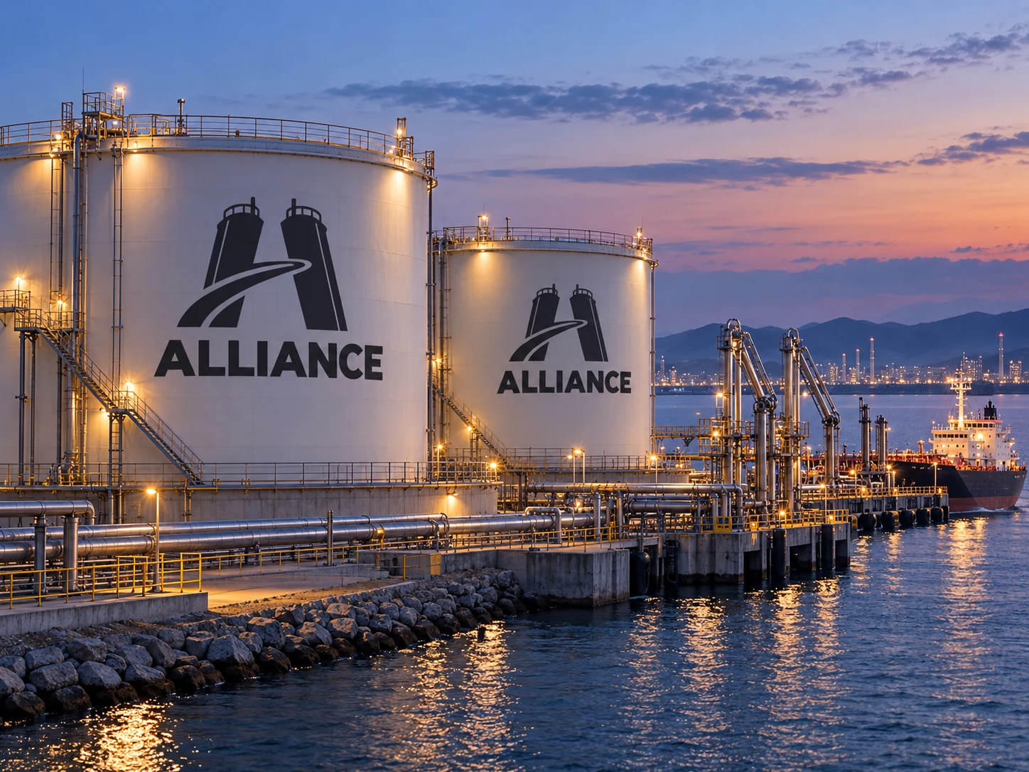 ALLIANCE tank artwork for Qingdao: twilight terminal view