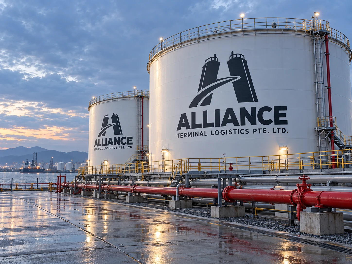 ALLIANCE tank artwork for Qingdao: tank walkway and firewater lines