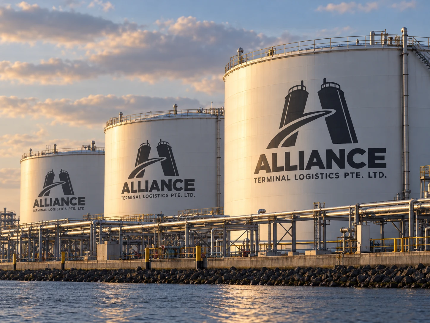 ALLIANCE tank artwork for Rotterdam: storage rows and pipe racks