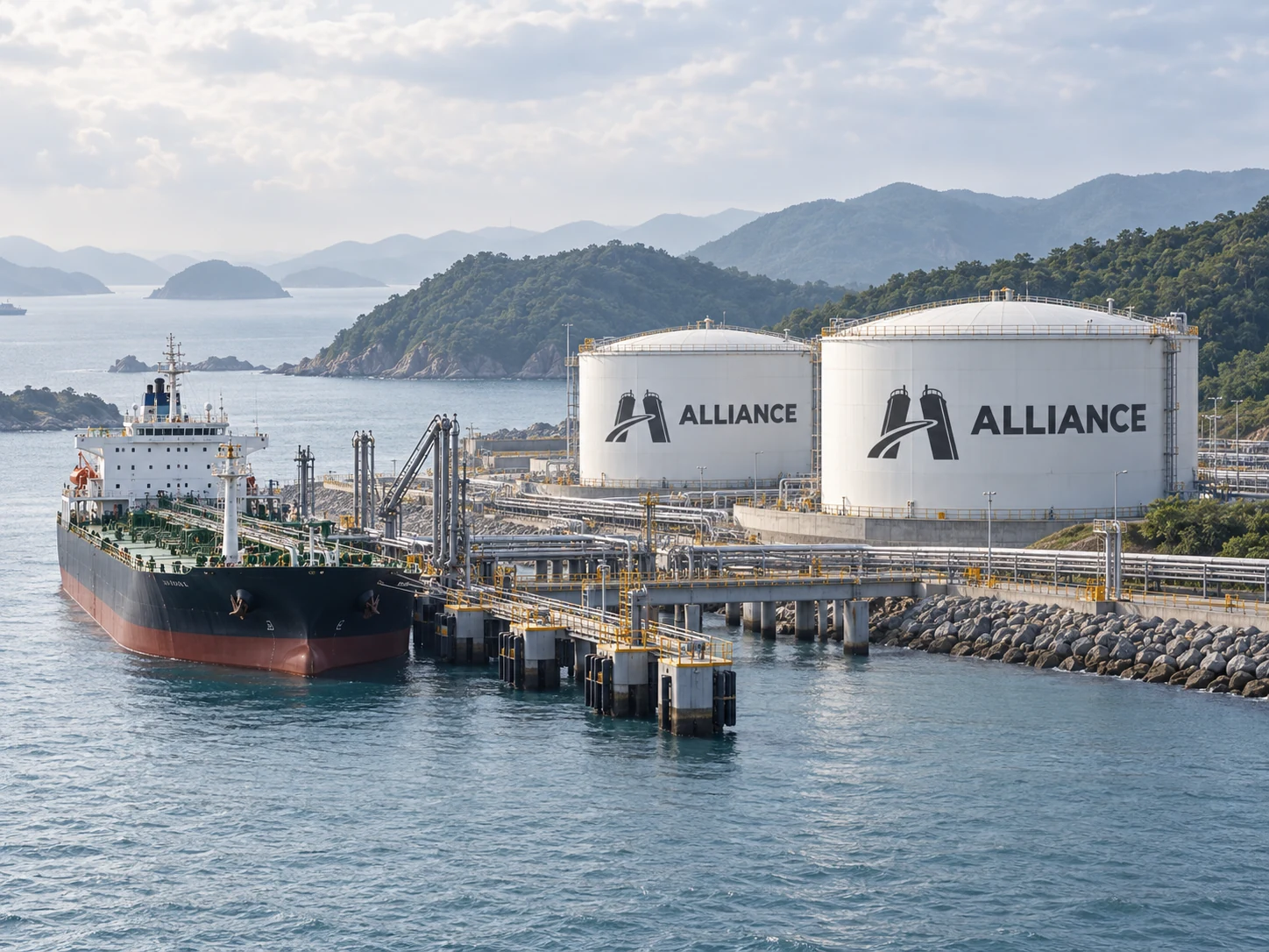 ALLIANCE tank artwork for Zhoushan: marine approach and tank storage