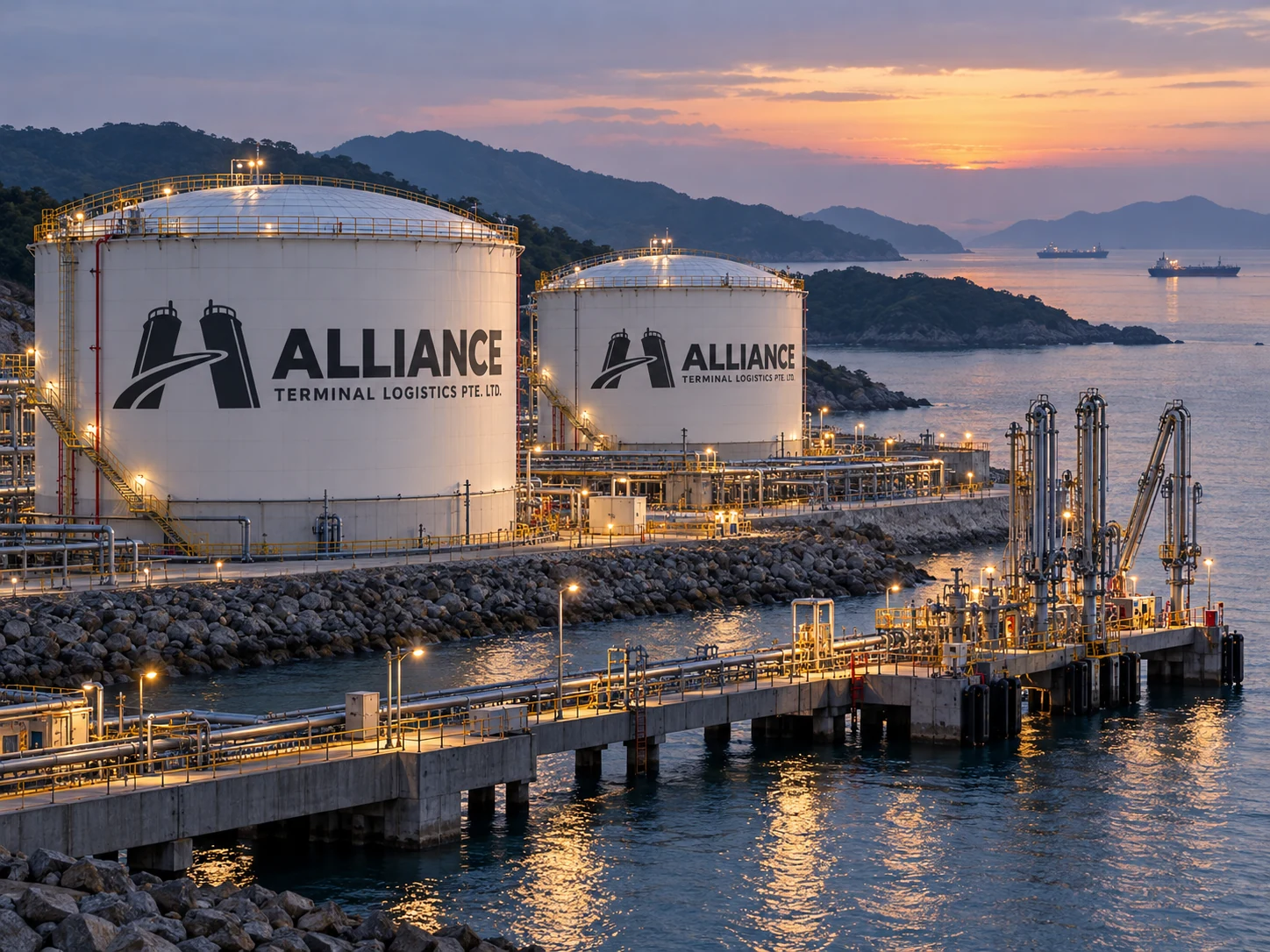 ALLIANCE tank artwork for Zhoushan: twilight terminal view